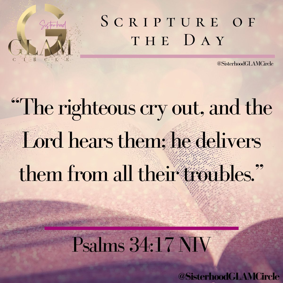 SisGlamCircle's tweet photo. Glamorous Girls here’s the scripture for today! 💎 🎀🙏🏾 #sisterhoodglamcircle💓💓💓 #SGC #spiritualawakening #scriptureoftheday #deliverance #thankyoujesus #biblescriptures #thelordismyshepherd #thelordismystrength #trustinhim #believeinjesus #hesthewaymaker https://t.co/T9A2pCPC0a