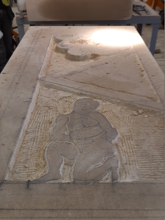 PPIP_Paints's tweet photo. So excited to see these replica @AntonineWall Distance Stones taking shape through the awesome Stonemason students @GlasgowCityColl. 

Can't wait to see the finished products! I'm working with the team and one will be in full colour! @UofGArchaeo @HistEnvScot @RomanLimesApps https://t.co/KvMcwpTGyO