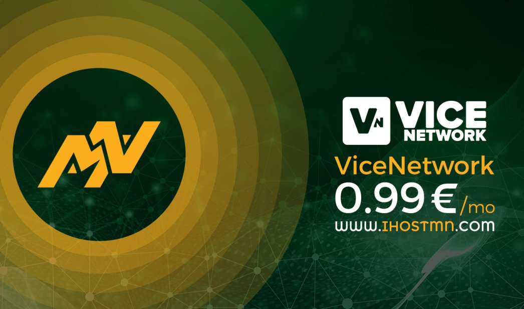 ihostmn's tweet image. We added ViceNetwork (VN) to our hosting service. Get 1 month free of hosting when you sign up to try out our service. For technical support please join our discord. happy hosting to all #ihsotmn