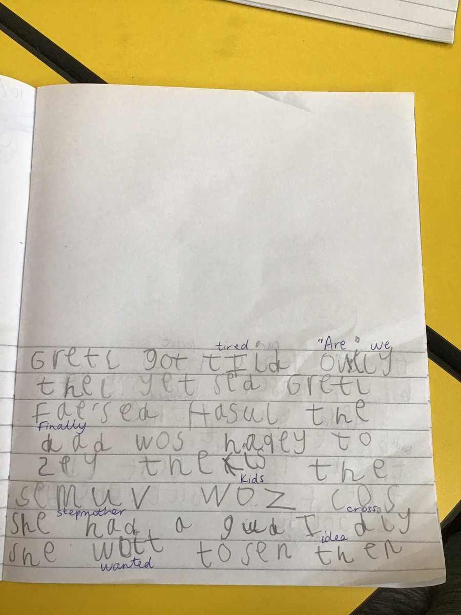 sjvblackpool's tweet photo. A child in Reception has done a brilliant job at retelling the story of Hansel and Gretel. She is excited to write the ending tomorrow 👍🏻✏️🌟 #SJVClassRR #SJVWriting https://t.co/rbfx8Dfcwp
