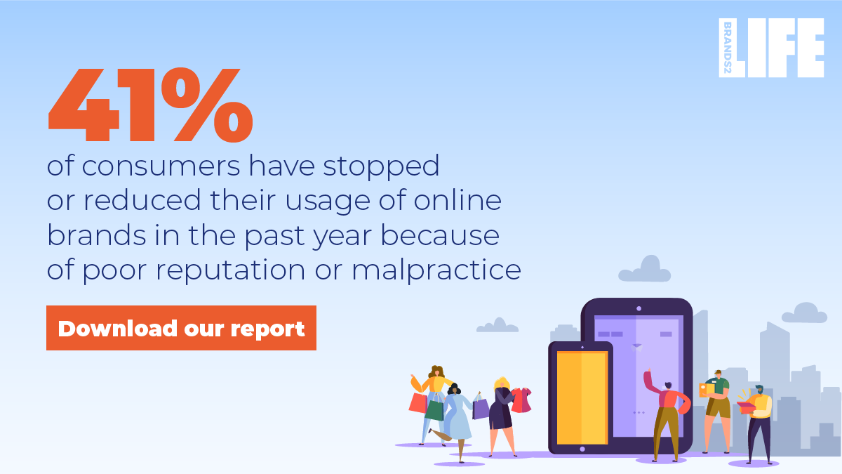 brands2life's tweet photo. Brands2Life launches ‘WALK THE TALK’ a report on consumers’ changing attitudes to and usage of online brands in Europe and USA. Download the report ➡️ https://t.co/1E2GUOGgIB to find out more #walkthetalk #B2LInsights https://t.co/znTwriYh6t