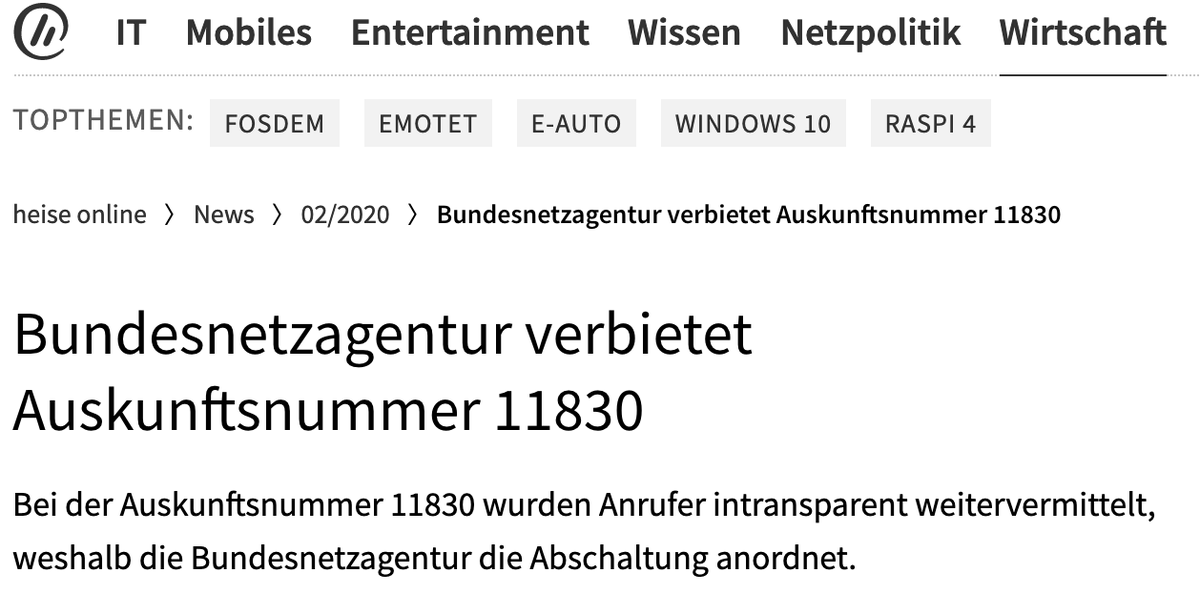 Und jeder Mensch der Jahrgänge ab 1980: "11830... Bitte was?"
heise.de/newsticker/mel…