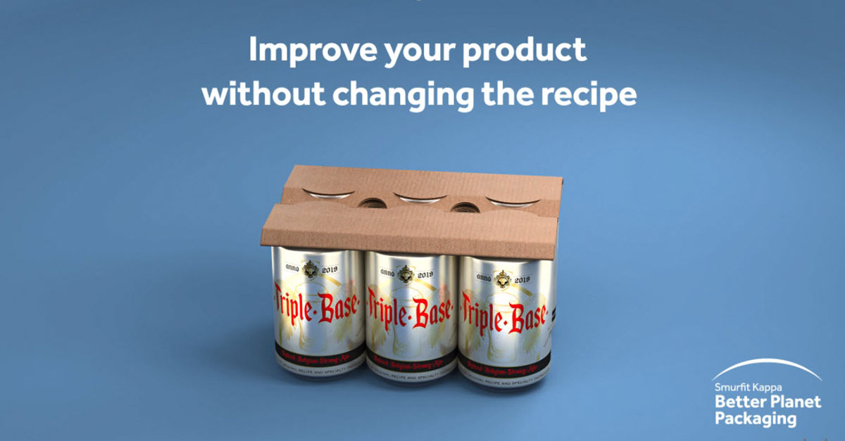 smurfitkappa's tweet photo. Let's lower the carbon footprint of beverage can multipacks and boost customer appeal, by switching from plastic packaging to our sustainably-sourced, paper-based design, TopClip. Read more https://t.co/cESVX6M7YF https://t.co/CQ6mFc7lPr