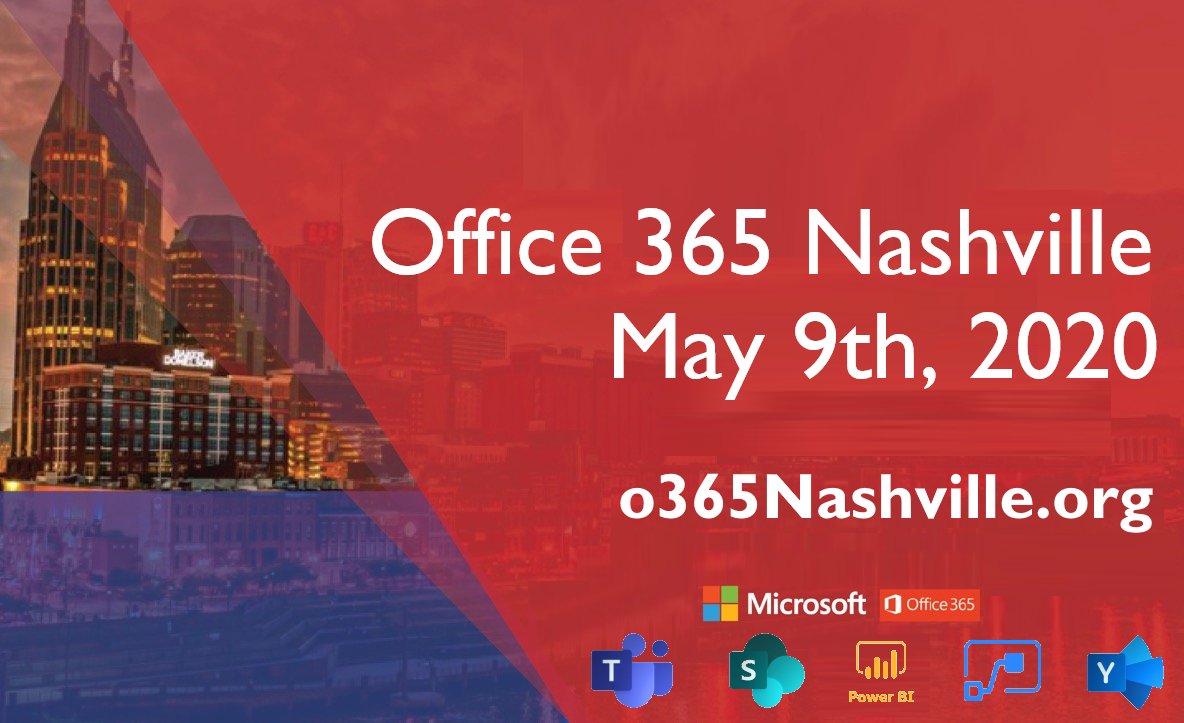 M365Nashville's tweet photo. Help the local #Nashville #Tennessee #Tech community by sponsoring #o365Nashville - we need you! 
https://t.co/w9uzHlvEXT https://t.co/HKan01xUBu
