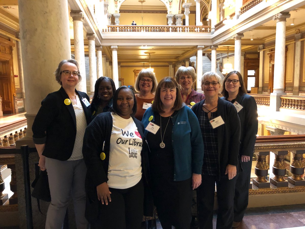 LakeCountyLib's tweet photo. Librarians getting things done in Indianapolis this morning! #LibraryStatehouseDay #INLibraryStatehouseDay #LibraryLife @ilfonline https://t.co/M45U1kIPOz