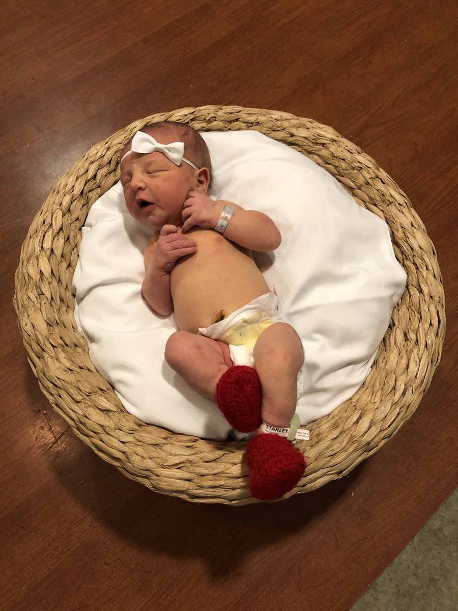 Parkwest's tweet photo. Sweet little Emery is one of the newborn recipients of the red booties from the American Heart Association. Here she is -- showing her red on wear red day! #WearRedDay #GoRedKnox #KnoxGoRed #BabiesGoRed https://t.co/SbpuN3dCRe