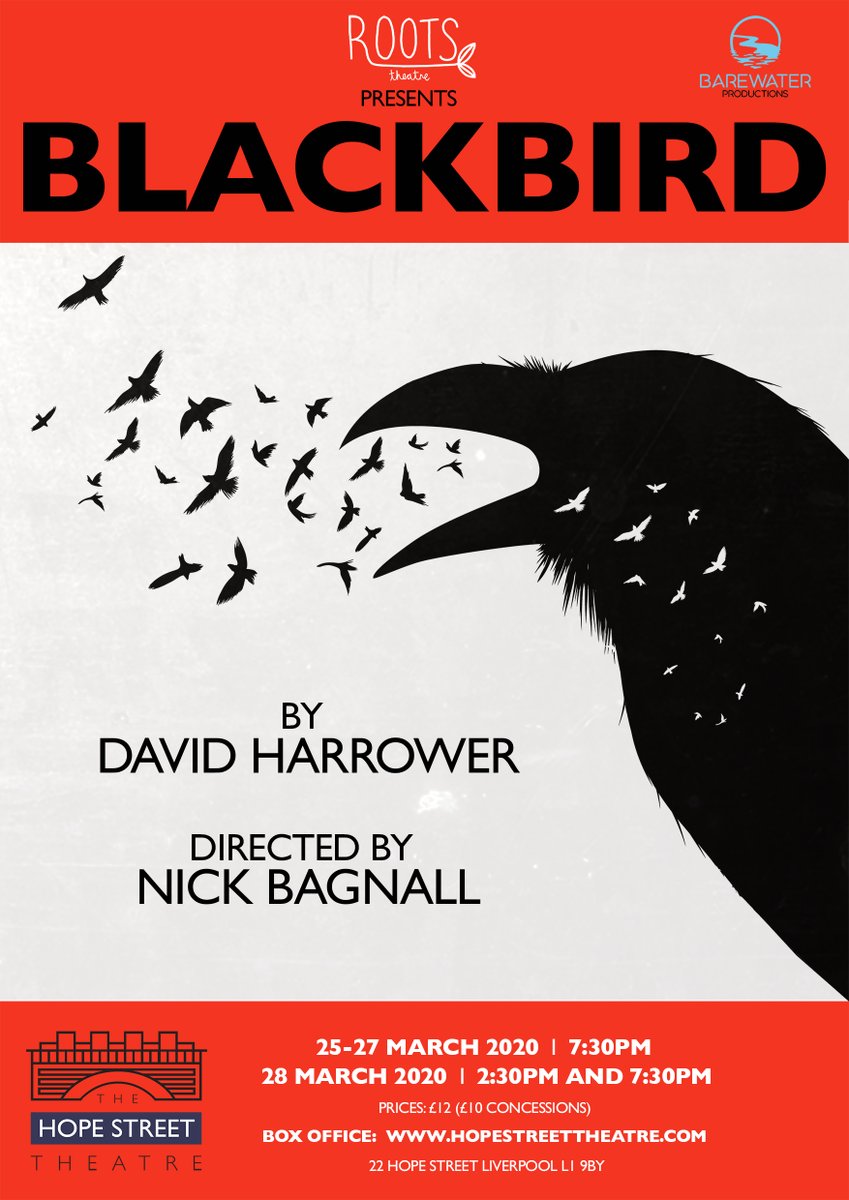 🚨 SHOW ANNOUNCEMENT 🚨

#Blackbird by David Harrower is coming March 2020! 🎭 Directed by <a href="/NickBagnall/">Mick Bagel</a>.

In assoc. w/ <a href="/HopeStTheatre/">Hope Street Theatre</a> &amp; <a href="/BareWater_Prod/">BareWaterProductions</a> we are thrilled to be returning to The Hope Street Theatre #Liverpool, 25-28th March!

Tickets: ticketquarter.co.uk/online/blackbi… 🎟️