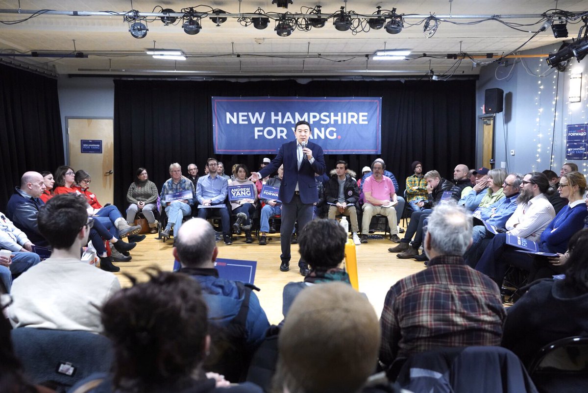 AndrewYang's tweet photo. Way to kick the day off in Rochester!  “I came here between you and one other candidate. Now you’ve got my vote.” https://t.co/uevSgqzgZx