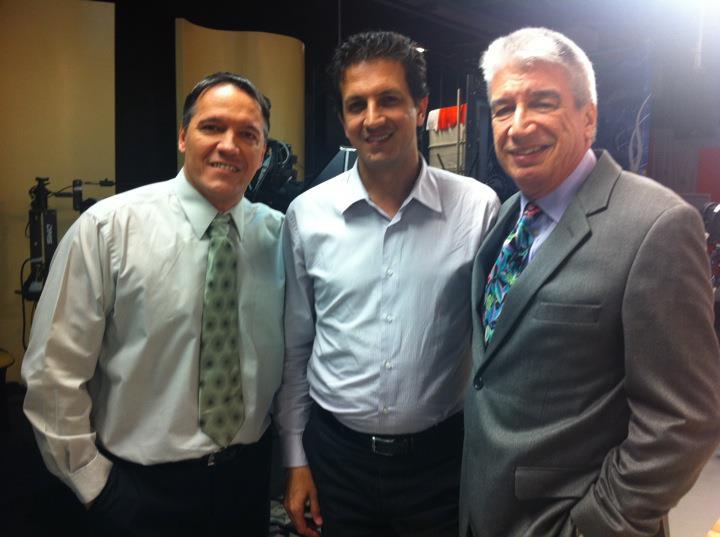 Actor Sergio Kato on the Brazilian Network of Television. 
Pict Director Joao Luiz, Sergio Kato and Decio Piccinini.