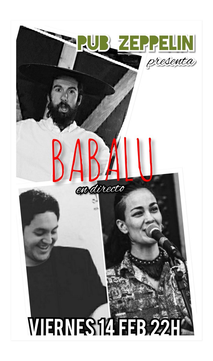 pub_zeppelin's tweet photo. viernes 14 febrero a las 22h BABALU, buena música en directo, versiones y temas propios blues, jazz, rock, que mejor manera de celebrar el amor que con música, #entradalibre #diseloconmusica #directos #freelivemusicEste #losacusticosdelzeppelin #conciertos
, no falteis!! 😍🥰 https://t.co/HRzB2b3Eqd