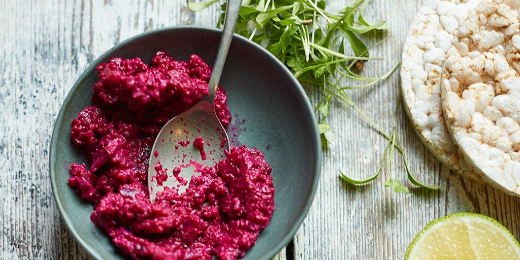 Who’s showing plants some love today 🌱? 
Add a little colour to your mid-afternoon snack with some beetroot hummus on top of your rice cake this Monday!
 
What would you pair this beetroot mash with?
#callonkallo #eatplants #plantbased #natural #healthyeating #healthyfood