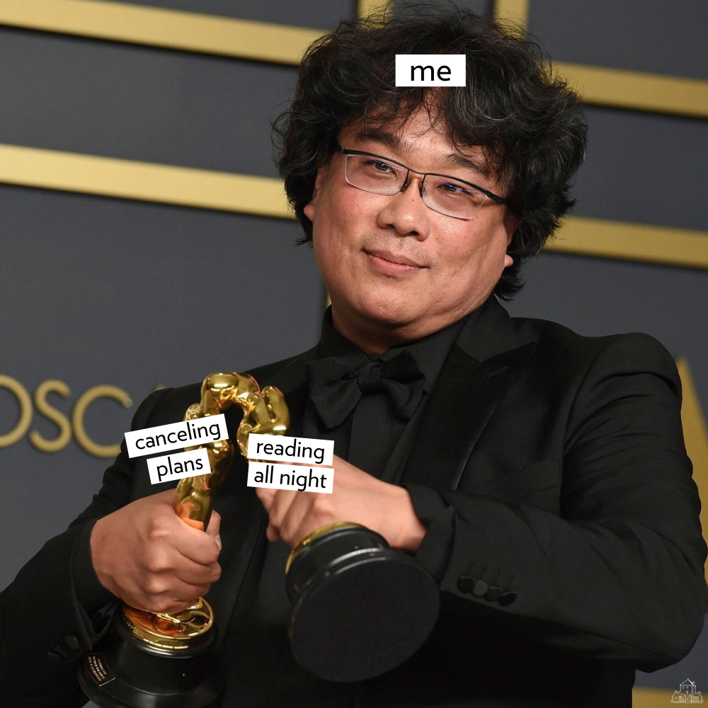 randomhouse's tweet photo. "I can't go out, *cough* I'm sick"
#RandomHouseMemes #Oscars2020 https://t.co/giahp8E69i