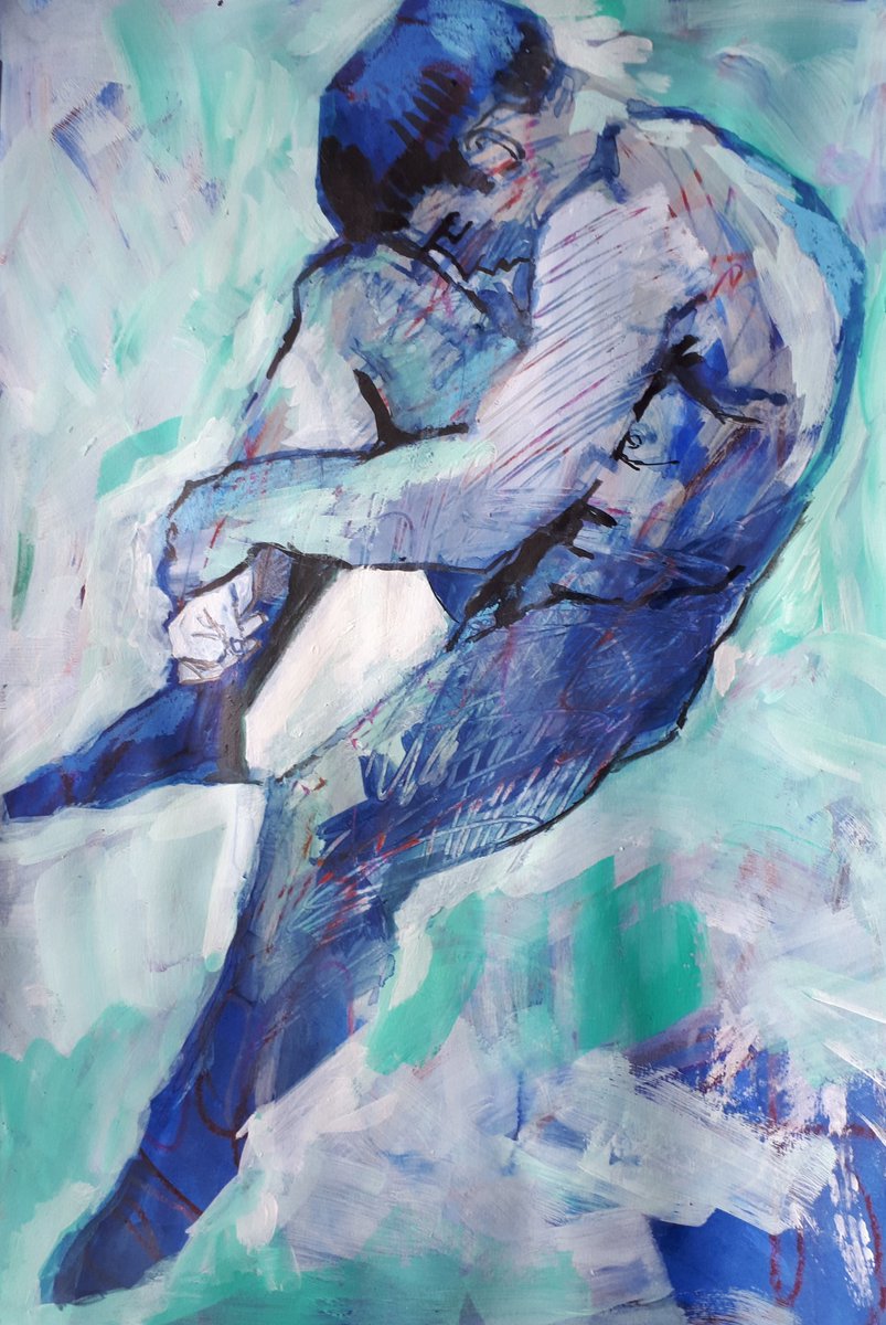 MikeSofroniou's tweet image. Another figure #mixedmedia #drawing #lifemodels #lifepainting #lifedrawing #reflection #colour #acrylic #art #painting   #malemodel