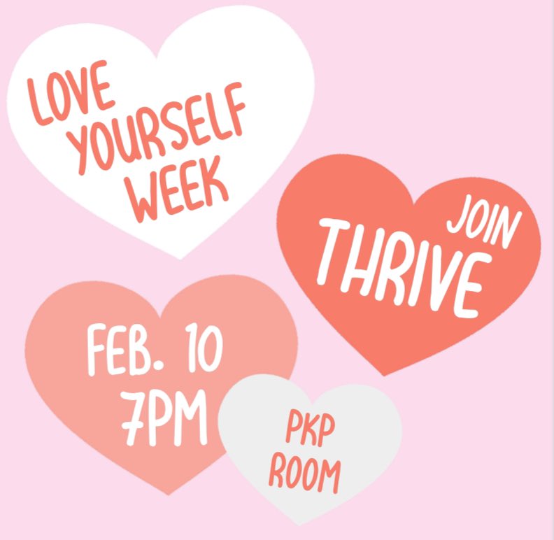 ESUPanhellenic's tweet image. ♡ Thrive is joining us tonight to kick off Love Yourself Week! ♡