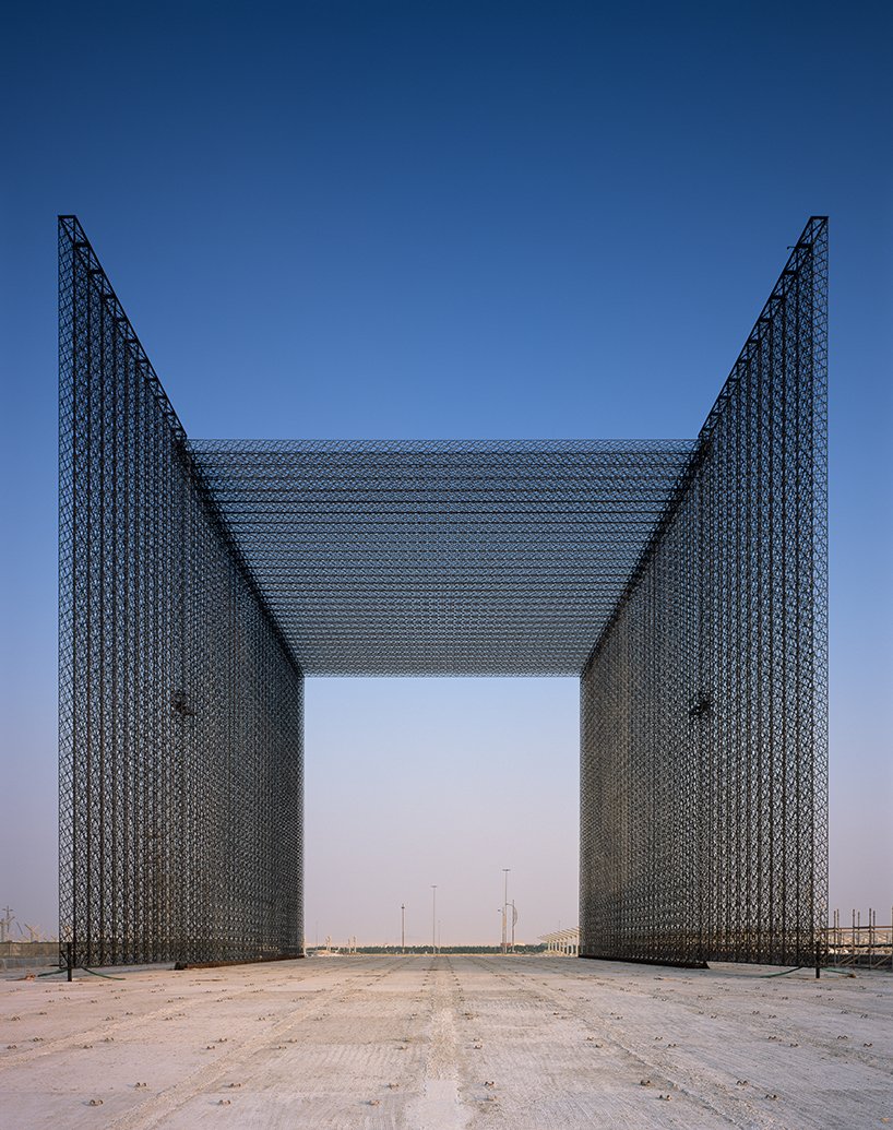 designboom's tweet photo. the @expo2020dubai opens its three huge, intricately woven entry portals designed by asif khan https://t.co/CFo98b7Ejz https://t.co/T9FSt3qEfp