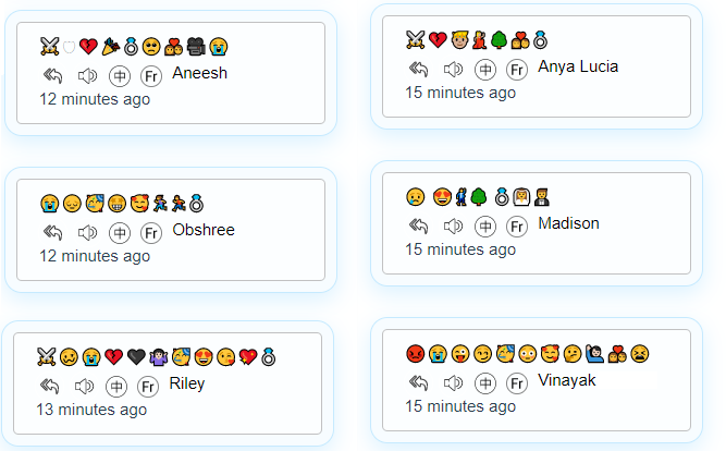 ChMastrangelo's tweet photo. Using @yoteachapp to host a chatroom for my students. Today's hook? Retell Acts 1 &amp; 2 of #RomeoAndJuliet using only emojis!🤓📚 #edtech 

@Pridg_LHS 
@incredibass11 
@MsTigheLHS 
@LambertHS https://t.co/K6atGgpuJ6