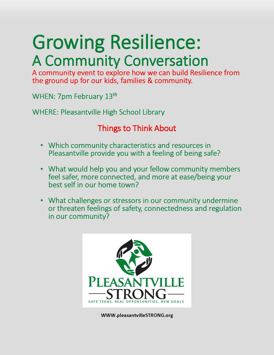 Pvillestrong1's tweet image. This Thursday evening 7pm &quot;Growing Resilience: A Community Conversation&quot; Our young people from @HsSources   &amp;amp; @PHSYouth2Youth  will be sharing all the amazing work they are doing to be positive change agents for their peers! #resilience #youth @pvillemsny @PHSPanthernews
