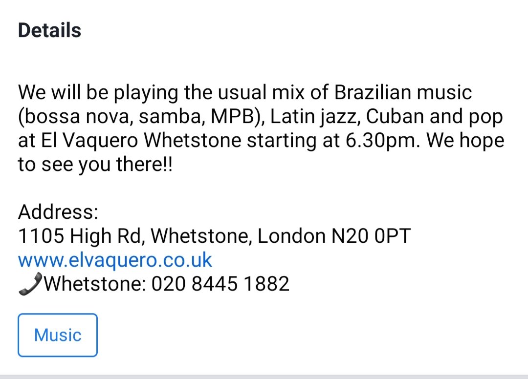 Polka Nova at El Vaquero Whetstone tonight! Treating you to a juicy mix of #samba, #bossa, #jazz and #Latin vibes from 6.30pm