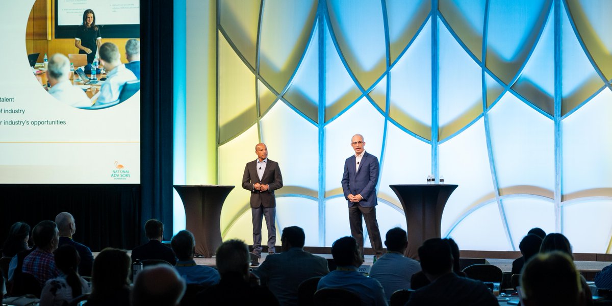 MFinancialGroup's tweet photo. Wes Thompson and Board Chairman John Barry unveil M’s vision: Who We Are and Where We’re Headed. #2020NAC #MFinancialGroup #Mfinancial https://t.co/qAx79Y9id4