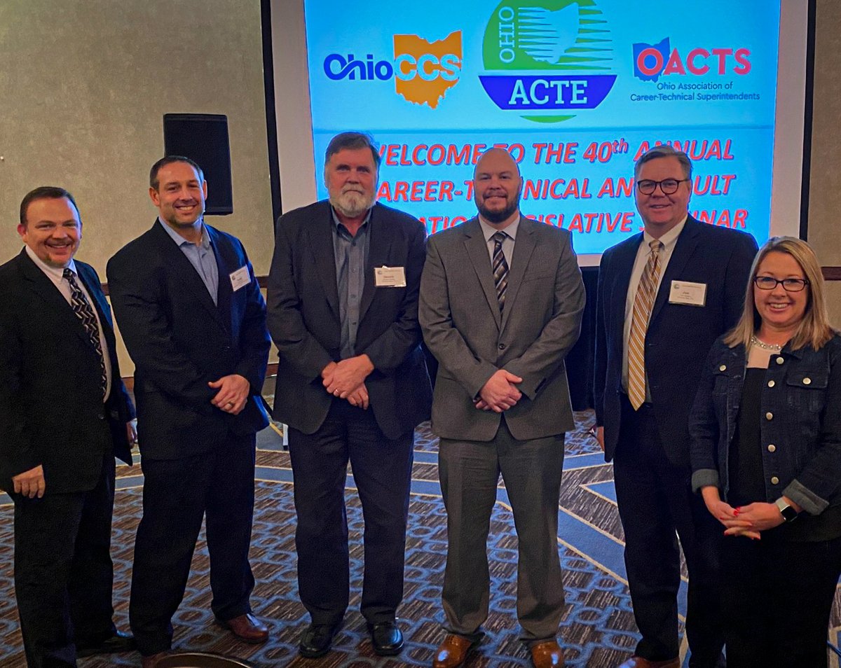 PickawayRossCTC's tweet photo. Members of our district administration started out #CTEMonth by gaining valuable insight at the Ohio ACTE Legislative Conference last week!
Administrators learned about legislation related to the advancement of career-technical education.
#CareerTechOhio #CareerTechWorks #PRCTC https://t.co/GpS3YQVMWM