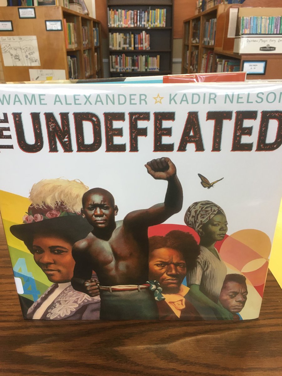 ICSDcarolibe's tweet photo. You know #blacklivesmatteratschool week is going well when a snow day is bad news because it cuts short the conversations with students. This book sparked particularly insightful questions. #undefeated #icsdlibs https://t.co/yMRoY6fXeC