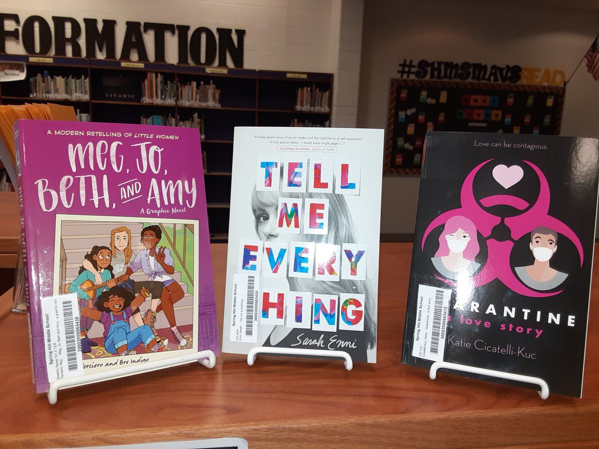 LibraryShms's tweet photo. Thank you SHMS PTO for the bookfair donations! #SHMSMavsRead #ReadingIsElemental https://t.co/PP7maetpzK