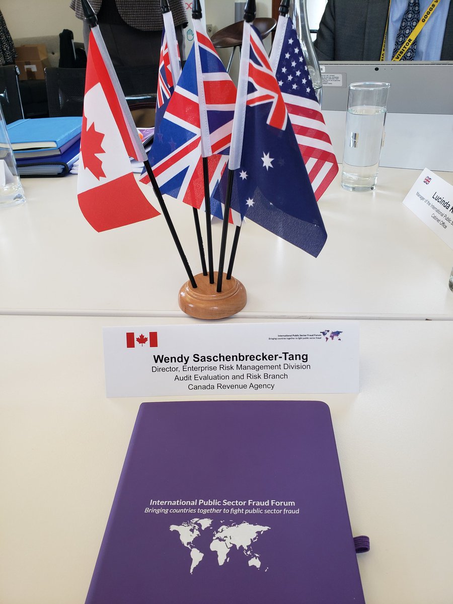 SaschTang's tweet photo. Great first day with the IPSFF. Lots of great discussions on the efforts of each country, a minister visit, new publications that represent the collective efforts and talking about the human cost of fraud. #publicsectorsharing #letstalkrisk https://t.co/kt5xiUlnzJ