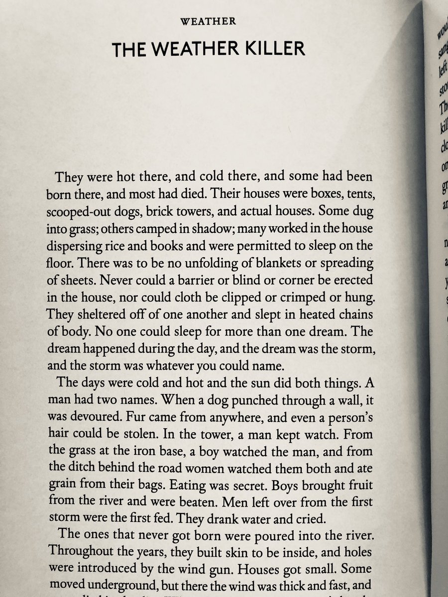 2/10/2020: "The Weather Killer" by Ben Marcus, collected in his 1995 book THE AGE OF WIRE AND STRING, originally published by  @AAKnopf. I first read it in the 1998  @Dalkey_Archive edition; this is the 2013 illustrated hardcover from  @GrantaBooks.