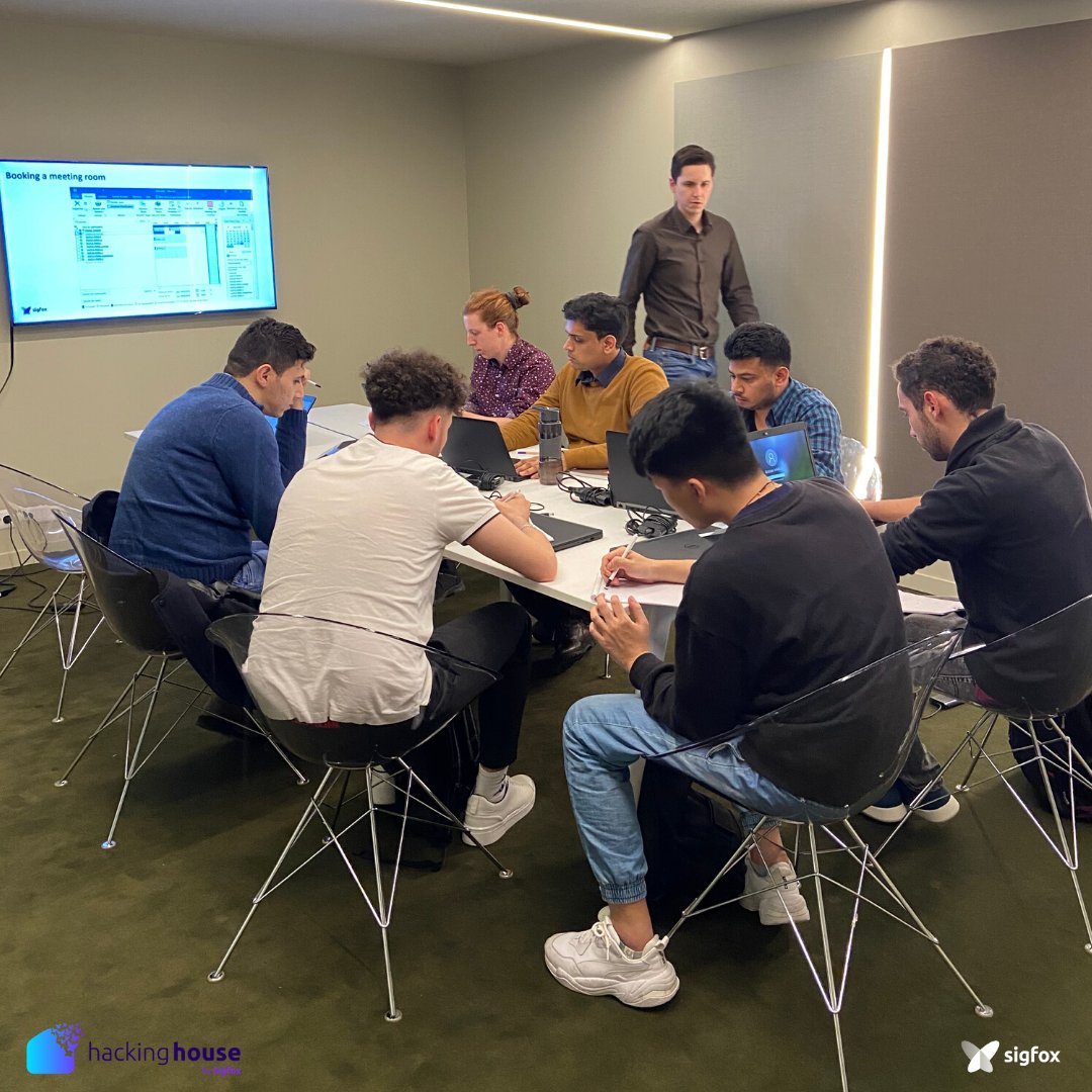 sigfox's tweet photo. First day of the #HackingHouse at Paris. 9 students coming from 8 different countries will work on innovative projects. Today, it's the time for them to discover the program, Sigfox and the use cases. Let's do this! #Sigfox #0GNetwork #Students #IoT #Engineer #Software #Hardware https://t.co/6hea8NFZgl