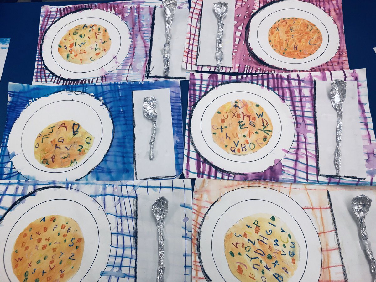 jim_les4's tweet photo. Alphabet Soup mixed media project! Students used a variety of material to create these masterpieces 🎨 they even made a spoon out of foil! Great job first grade @MrsBrown_1 #Bluebonnetlions #LoveMyLisd #Lockhartisd #BbeMasterBuilders #LisdChampions https://t.co/beXUDAo0SO