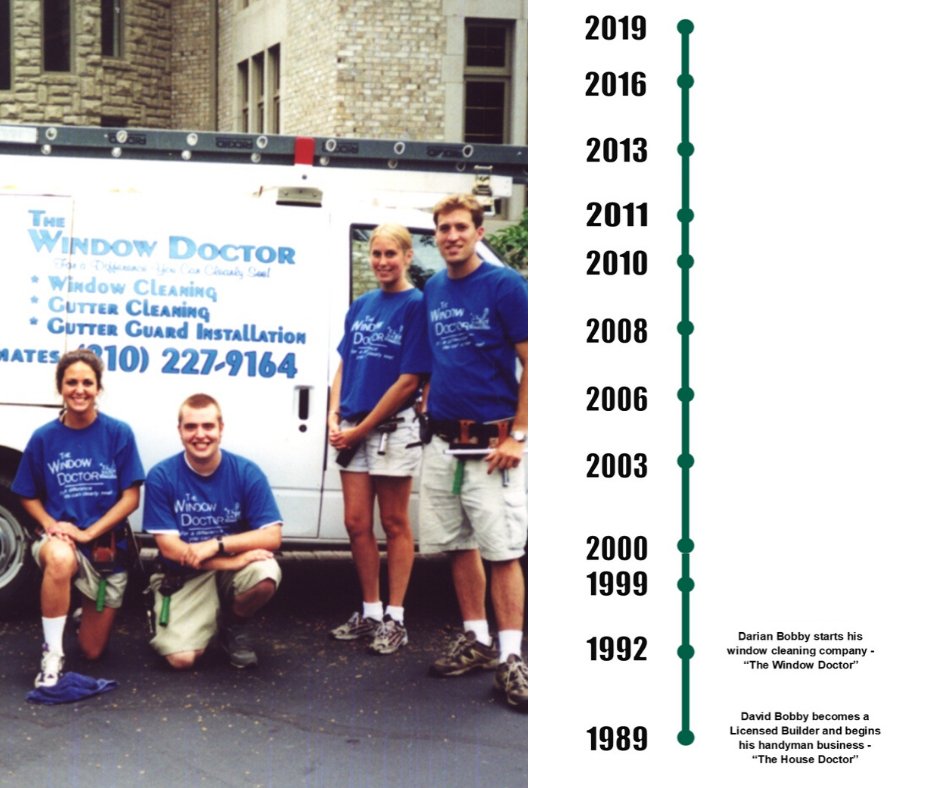 The story of Atlas continues in the early '90s, Darian Bobby started his window cleaning company "The Window Doctor" in the summer of 1992. Thanks to loyal customers and quality "word of mouth," Darian had a solid customer base of 1000+ within just a few years! #atlas #ourstory