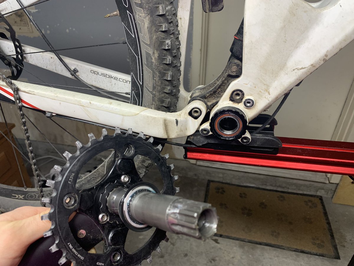 MsJurgeneit's tweet photo. This week I put the MTN bike up on the stand and pulled out the bottom bracket to understand the mechanics. Then put it all back together.. (incorrectly on the first attempt) 😂 #WhatLearningLooksLike #PedEL 🚴🏼‍♀️💪🏻 Thanks @MrsRChambers for the encouragement! Next, the road bike..! https://t.co/9dNawbbWJZ