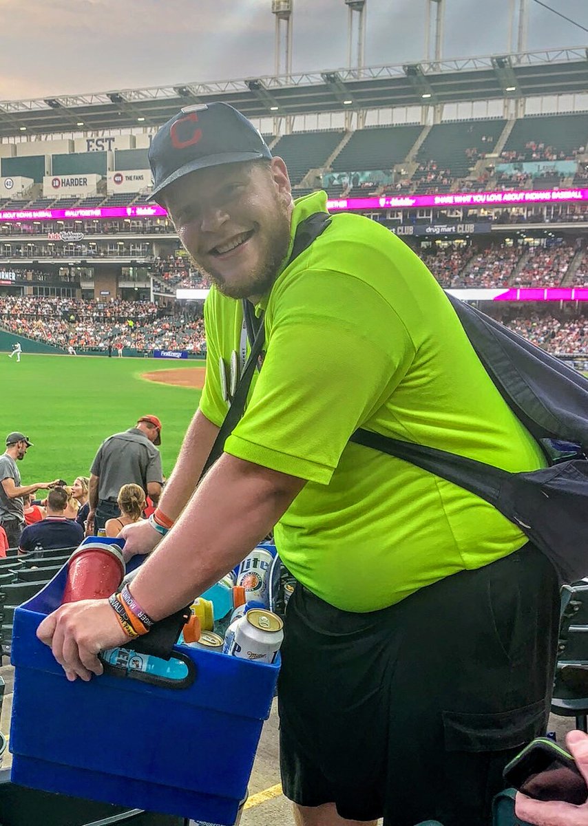 This is Joe. Joe has been an in-seat vendor with Delaware North at Progressive Field for seven seasons. He's great, we're sure you've bought a beer or two from him before.

Want to join Joe this year? Visit the link below for more info! 🤗

🔗: careers.delawarenorth.com/progressive-fi…