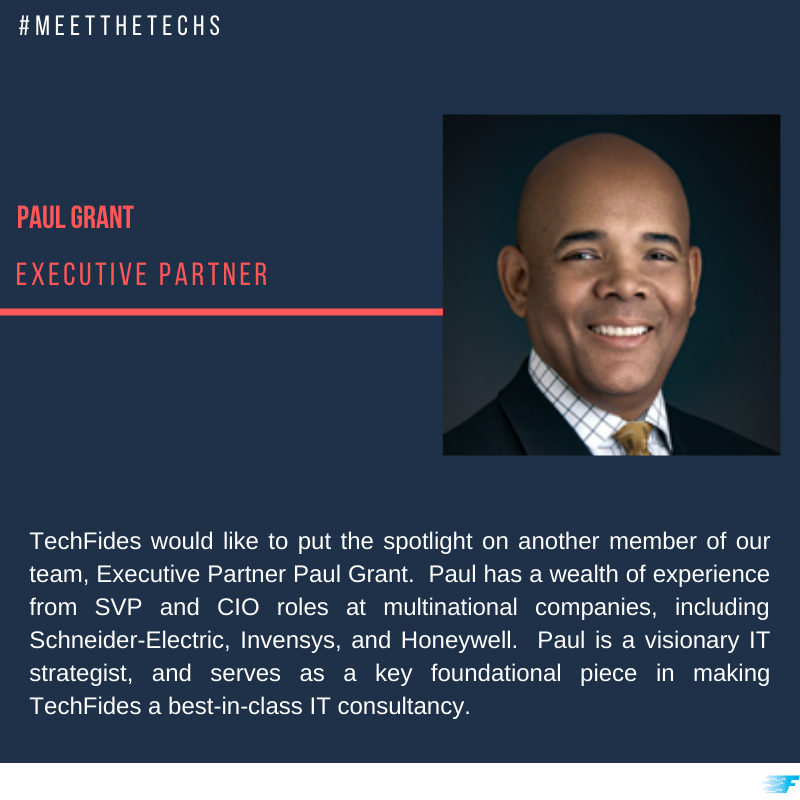 Tech_Fides's tweet photo. Happy Monday! Meet Paul Grant, our Executive Partner here at TechFides. Contact our office to talk to Paul today for a C-Suite conversation on how to optimize your IT organization!  #MeetTheTechs #TechFides https://t.co/h3lGYetj1J https://t.co/MFHYW713FE