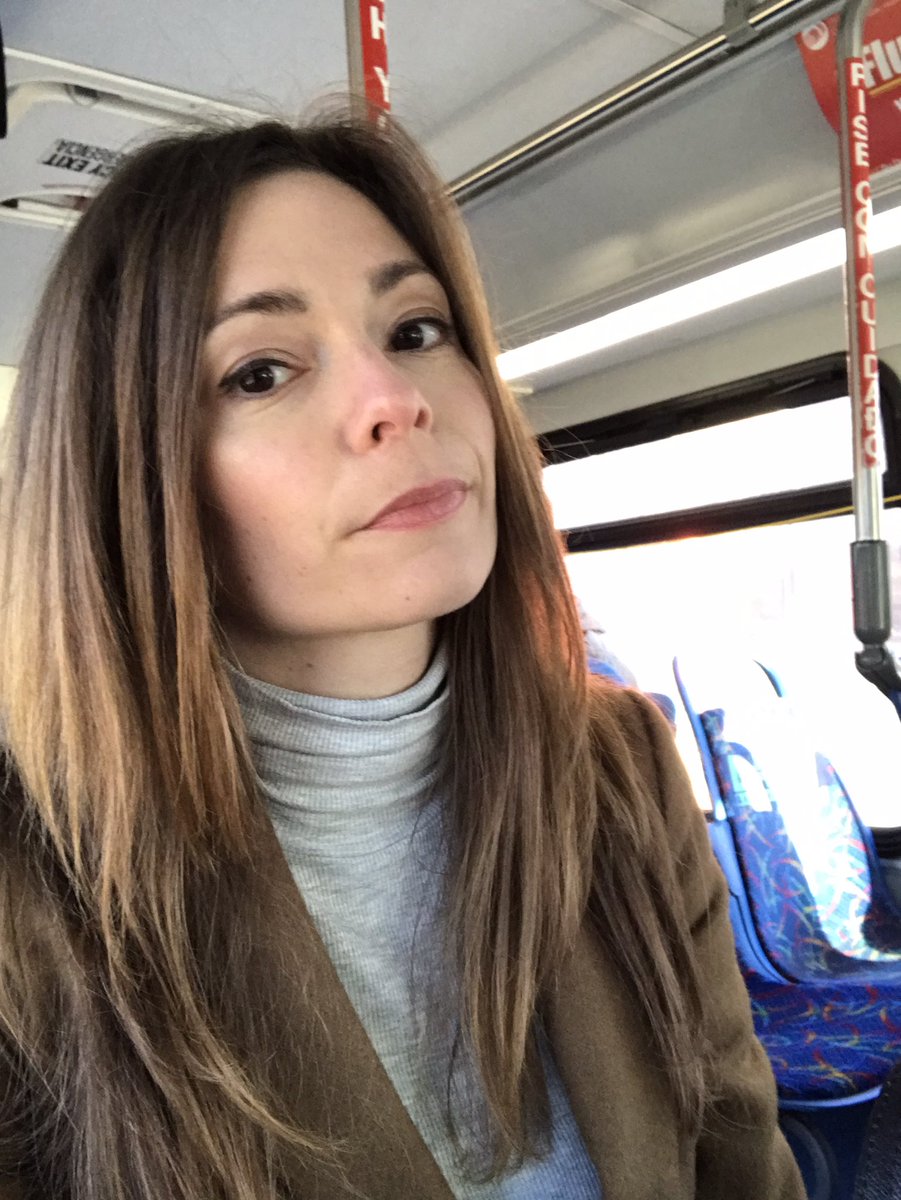 Selfie of Jess Scarane riding the bus to work