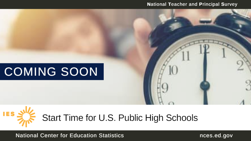 EdNCES's tweet photo. NEW DATA on #SchoolStartTime will be available TOMORROW, 2/11!
Learn which states reported their avg. start time was before 8:00 a.m. during the 2017–18 school year. #EdChat https://t.co/sP0kE2vlDs
