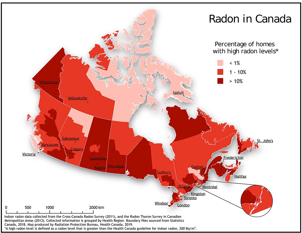 #Radon is the leading cause of #lungcancer in Canada for non-smokers. It can be found all across Canada, but some areas have higher levels of concentration than others.
#HealthPros play an important role in educating the public about radon. See why - machealth.ca/programs/