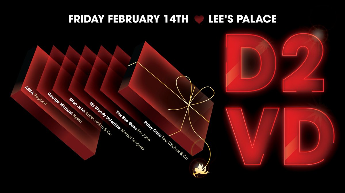 dan burke (@rockscarred) on Twitter photo This Friday <a href="/LeesPalaceTO/">Lee's Palace</a> Death To T.O's Valentine's Day show for EVERYONE!
Live sets of ABBA, Elton John, George Michael, The Bee Gees, Patsy Cline, My Bloody Valentine by <a href="/thisisnyssa/">NYSSA</a>,
<a href="/robinhatch/">Robin Hatch</a>, <a href="/rapport_band/">Rapport the Band</a>, @forjanetheband & more
TIX <a href="/eventbrite/">Eventbrite</a> > eventbrite.com/e/death-to-to-… This Friday <a href="/LeesPalaceTO/">Lee's Palace</a> Death To T.O's Valentine's Day show for EVERYONE!
Live sets of ABBA, Elton John, George Michael, The Bee Gees, Patsy Cline, My Bloody Valentine by <a href="/thisisnyssa/">NYSSA</a>,
<a href="/robinhatch/">Robin Hatch</a>, <a href="/rapport_band/">Rapport the Band</a>, @forjanetheband & more
TIX <a href="/eventbrite/">Eventbrite</a> > eventbrite.com/e/death-to-to-…