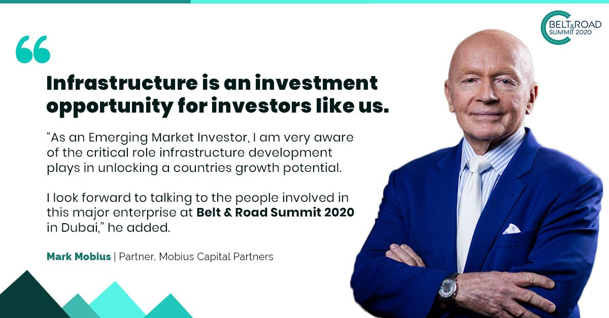 Hear from the 'Father of Emerging Markets', Mark Mobius, Partner at Mobius Capital Partners say about the potential of #BRI investment opportunities at Belt &amp; Road Summit 2020 in Dubai. lnkd.in/fhqCWXB

The early bird offer is live! Register today!
lnkd.in/fDUbKfv