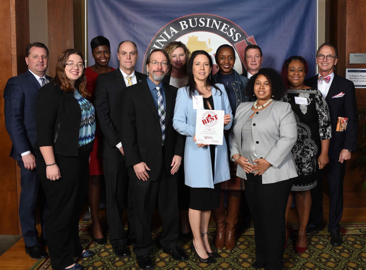 On January 31, 2020, SSAI was honored by being named one of 2020’s “Best Places to Work in Virginia.”  For the entire state of Virginia, SSAI ranked 16th overall!
