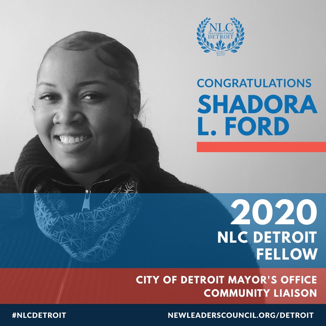 NLC_Detroit's tweet photo. We are proud to welcome Shadora L. Ford as a fellow to the 2020 class of NLC Detroit! Shadora represents a collection of the brightest progressives working in the city of Detroit. 

#NLCFellow #NLCDetroit #NLC2020Cohort #NLCFamily #Progressives #Detroit https://t.co/G0qq5l0We4