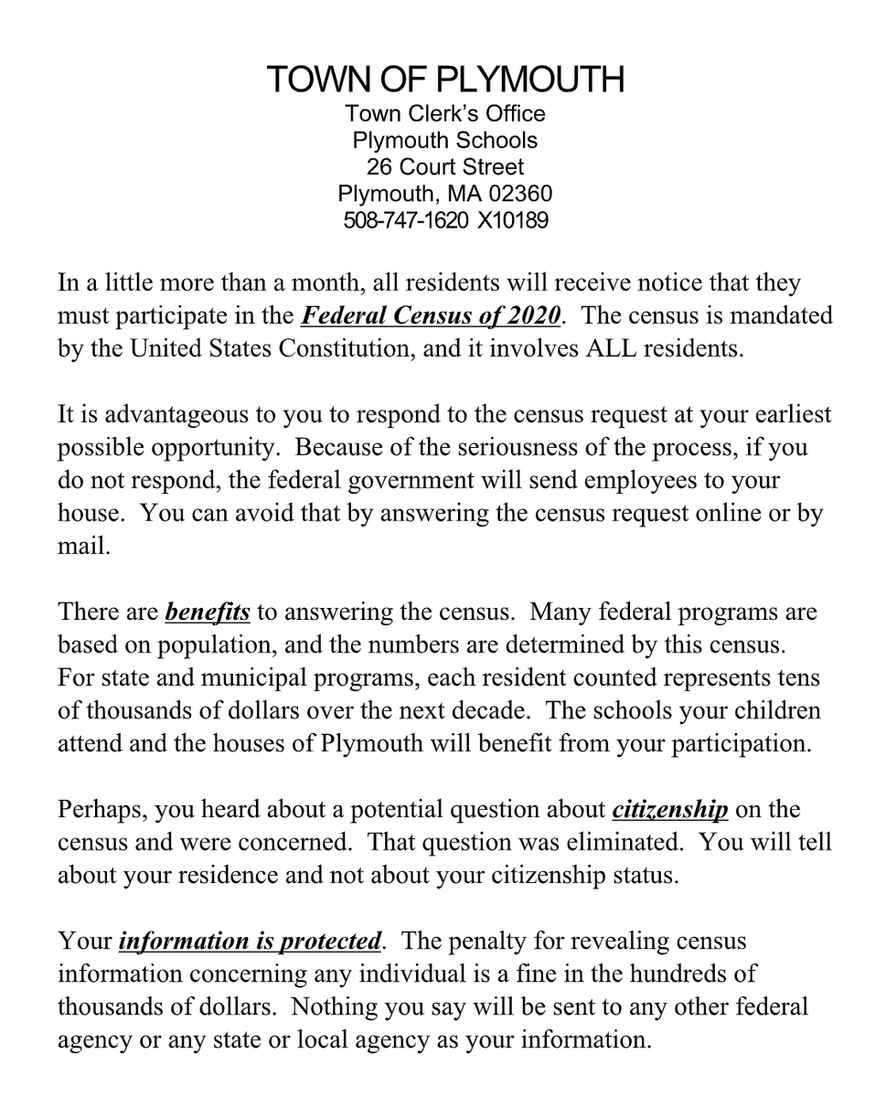 PlymouthSch's tweet photo. Important information from the @TownofPlymouth Clerk's Office: https://t.co/6rKABFDhzV