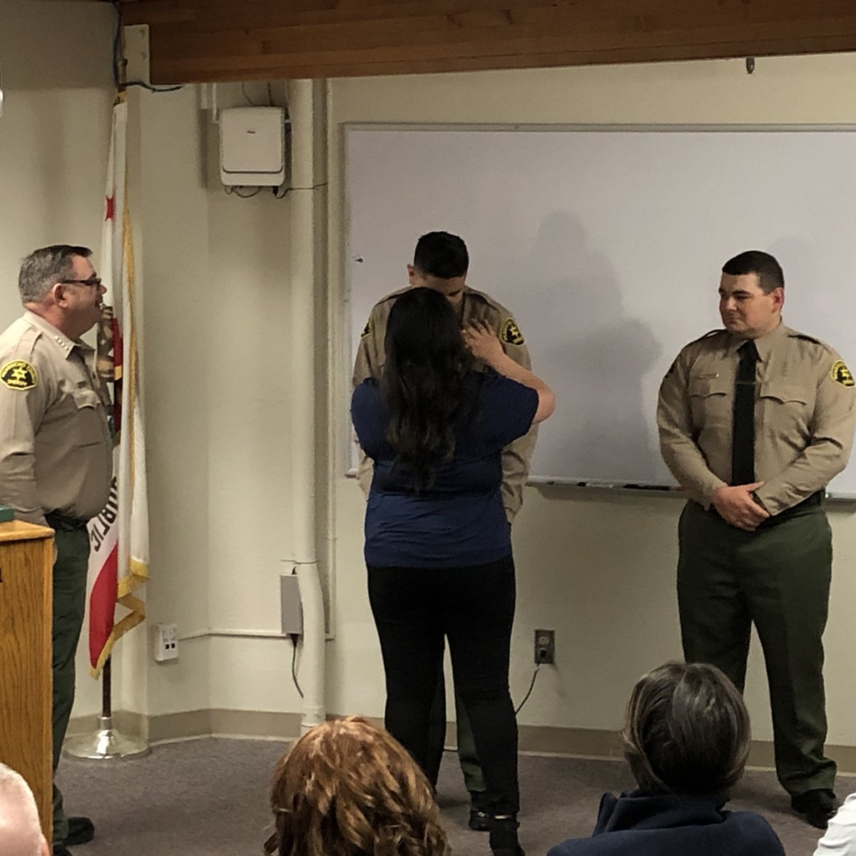MendoSheriff's tweet photo. Congrats to our brand new Corrections Deputies, Jesus Lopez-Gonzalez & Jason Fernandez this am!
We also had 2 promotions - Detective Clint Wyant promoted to Patrol Sergeant & Luis Espinoza promoted to Investigations Bureau Sergeant.
#TeamMCSO https://t.co/CncKJ40W6i