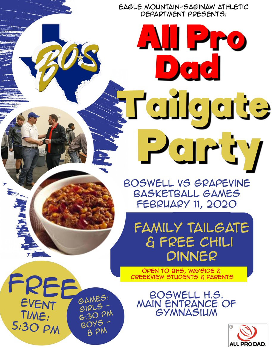 All Pro Dad event coming to Pioneer Basketball, see flyer for complete details! <a href="/boswellhs/">Boswell High School</a> <a href="/BoswellGirlsbb/">W.E. Boswell Girls Bball</a> <a href="/BOS_Basketball/">BOS Basketball</a>