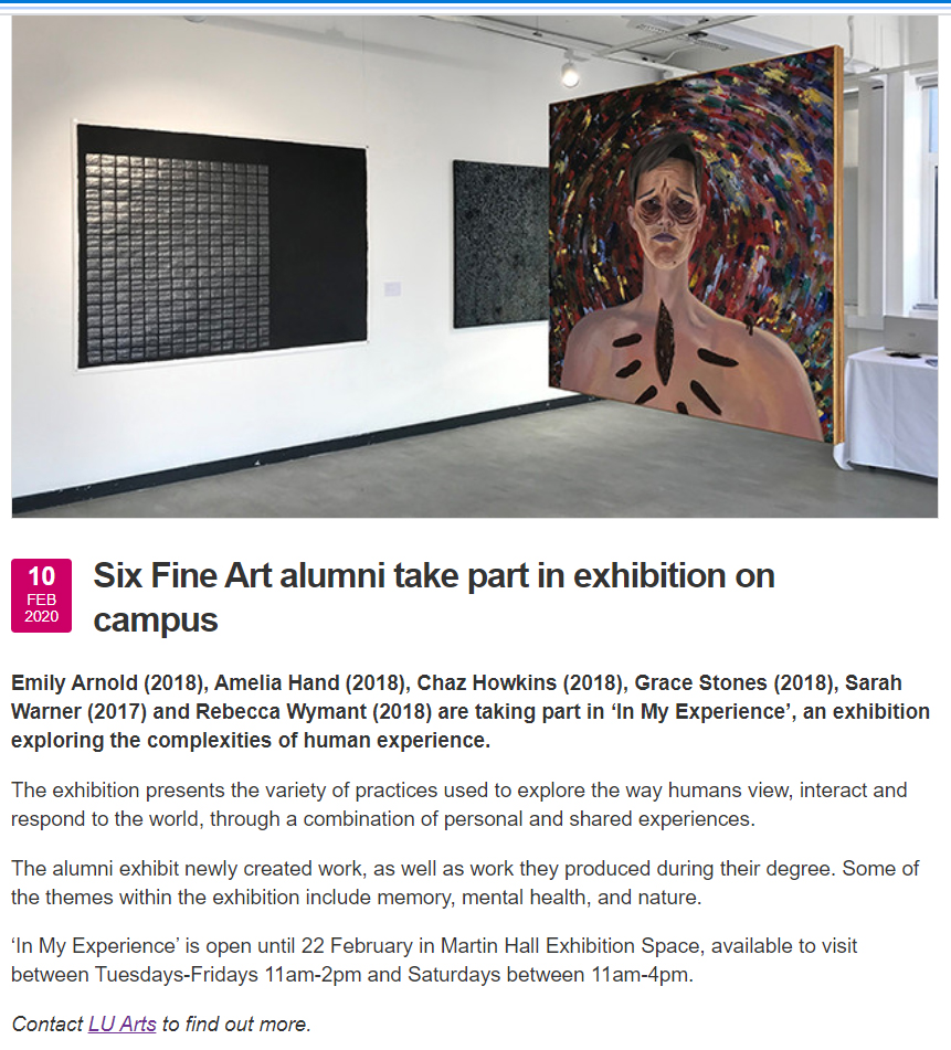 lboro.ac.uk/alumni/news/20… 

That's me! Come along and see what we have put together @lborouniversity

#abfstepchangelboro #abf #inmyexperiencelboro #exhibition #groupexhibition #exhibitioninloughborough #art #drawing #martinhall #loughboroughuniversity #groupshow #curation