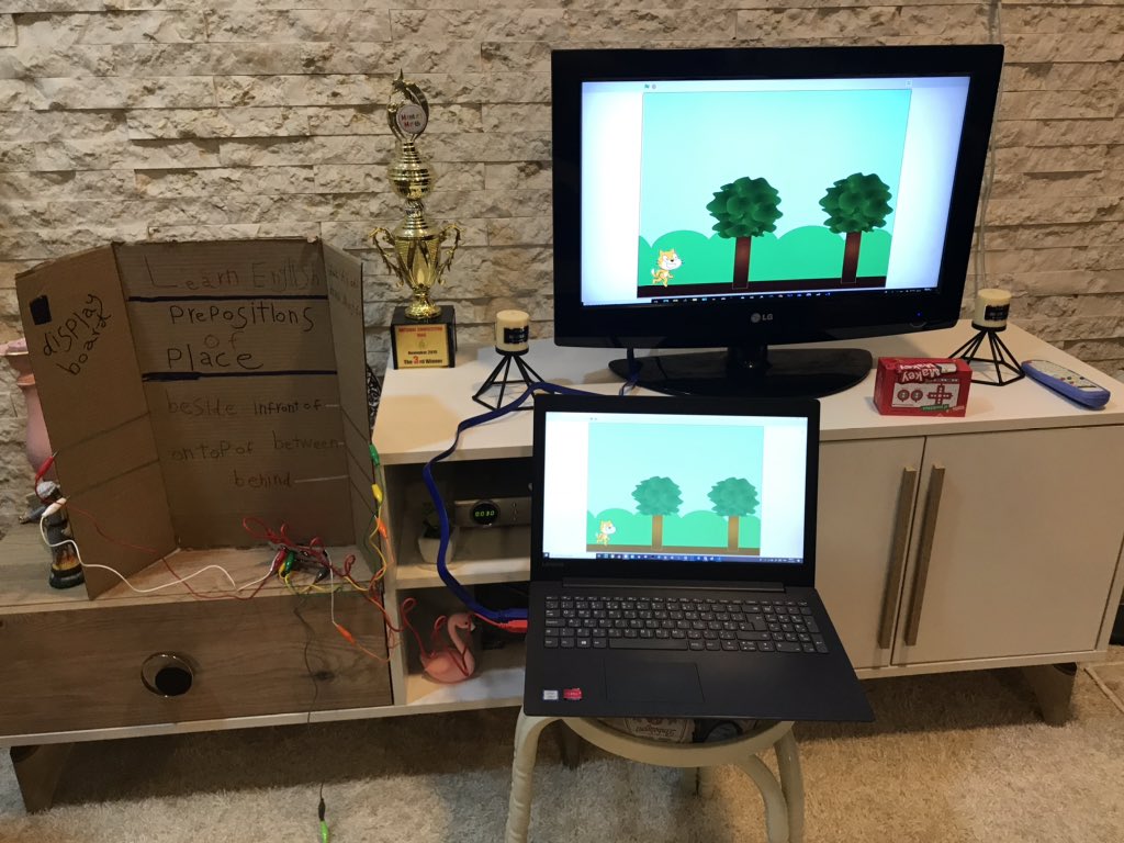 Ali_Alzubaidy85's tweet photo. #STEAM_Education #Display_Board 
New idea 💡 
Learn English using Makey Makey and Scratch @makeymakey @UCDCoderDojo @CodeClub @scratch @scratch @CoderDojo @CodeClubWorld https://t.co/EwPFArUbUR
