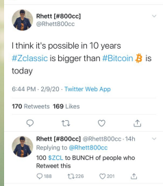 MustacheTommy's tweet photo. If you have friends in the #800C group, please send them this message:
Rhett had pumped $ZCL with his own money many times in the past to get people to FOMO into $ZCL and then he will dump on you. He is holding at least 2 million ZCL tokens that he had bought for under 25 cents https://t.co/oeXJG7xKVM