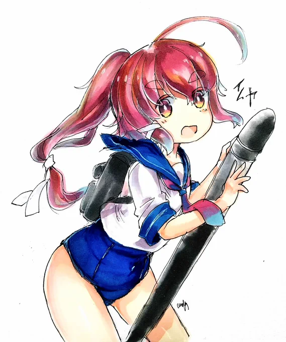 #艦これ版深夜の真剣お絵描き60分一本勝負
#艦これ版真剣お絵描き60分一本勝負_20200210
可愛い海のスナイパー 