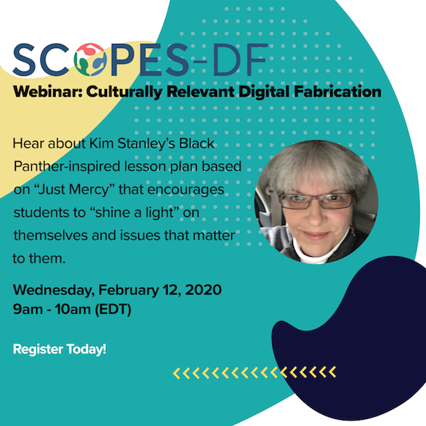 FabFndn's tweet photo. This Wednesday, 9AM EST find out how ELA teacher Kim Stanley used "Just Mercy" &amp; digital fabrication to extend learning for her students about social justice and technology. #scopesdf

REGISTER: https://t.co/ViZ6PcbJue https://t.co/XZFqYc7a4A