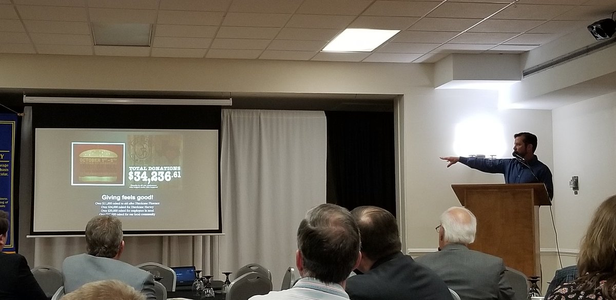 Thanks to <a href="/AaronLudwigJB/">Aaron Ludwig</a> from <a href="/JackBrownsJoint/">Jack Brown's Joint</a> for the awesome presentation on growing from 1 bar in 2009 to 20 locations in 2020. #Rotarymeansbusiness